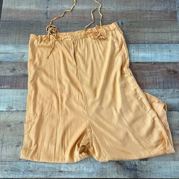 ASOS Curve Cami Minimal Pocket Jumpsuit in acorn plus size wide leg romper -16 - Picture 8 of 11